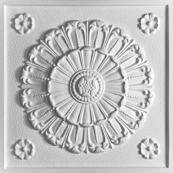 Ceilume Medallion 2ft x 2ft White Ceiling Tile V1-MDLION-22WTO - main